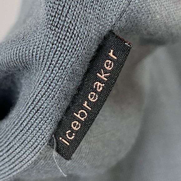 Icebreaker Sport Mens 100%‎ Merino Wool 1/4 Zip Pullover Sweater XL Gray Stripes - Picture 8 of 11